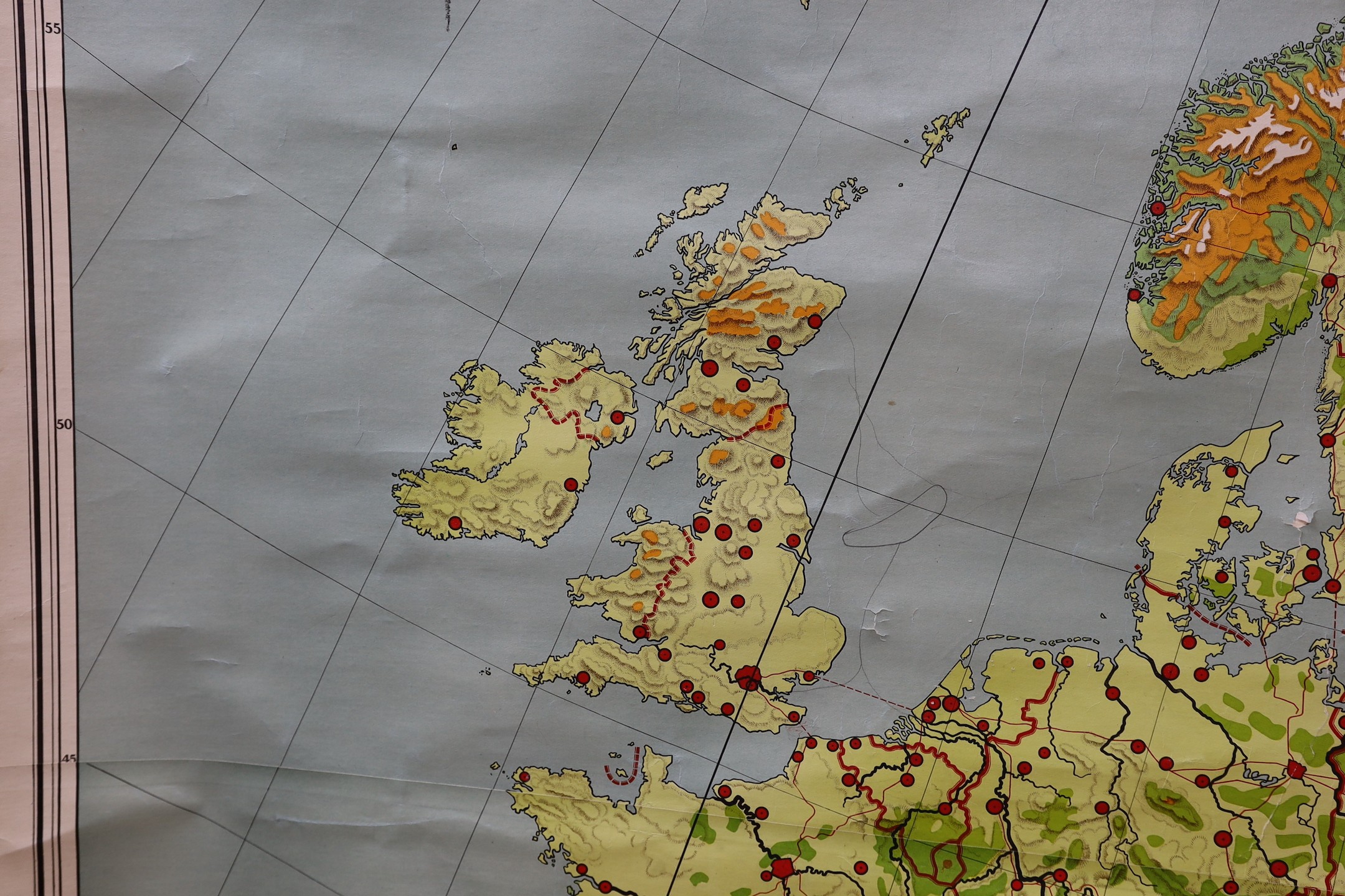 A Dutch school map of Europe, 200cm wide